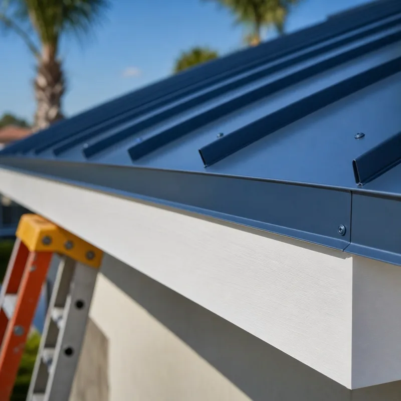 Straight roof edge with properly installed drip edge and a clean fascia interface