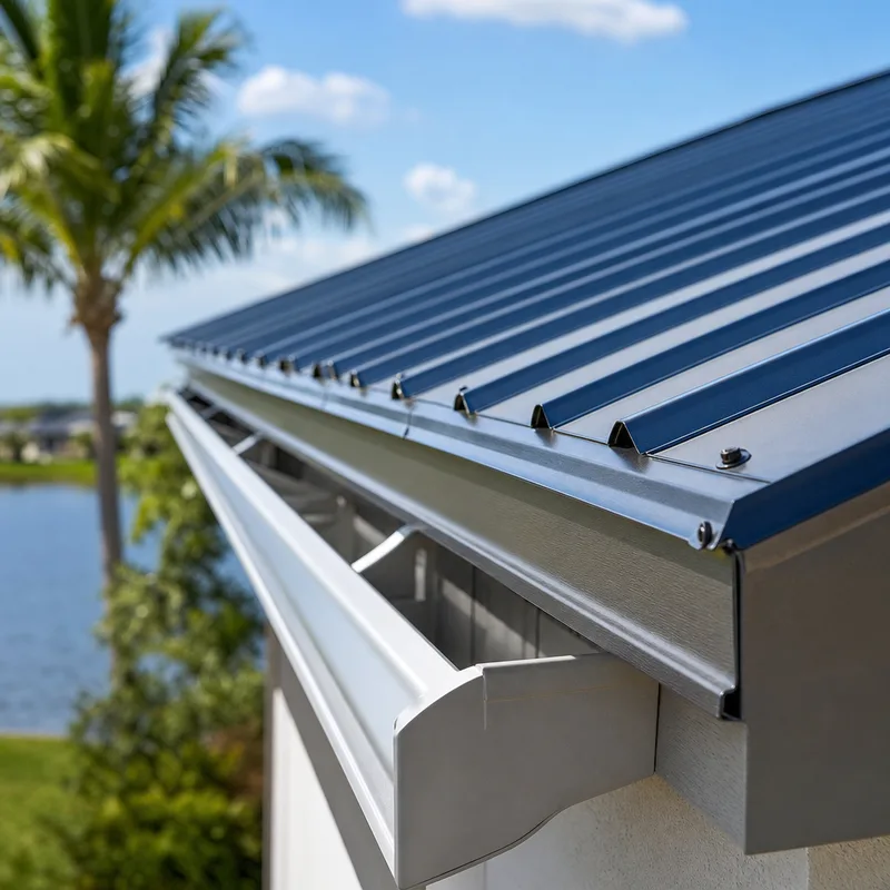 Finished residential roof drip edge and eave detail with straight lines and clean fastening