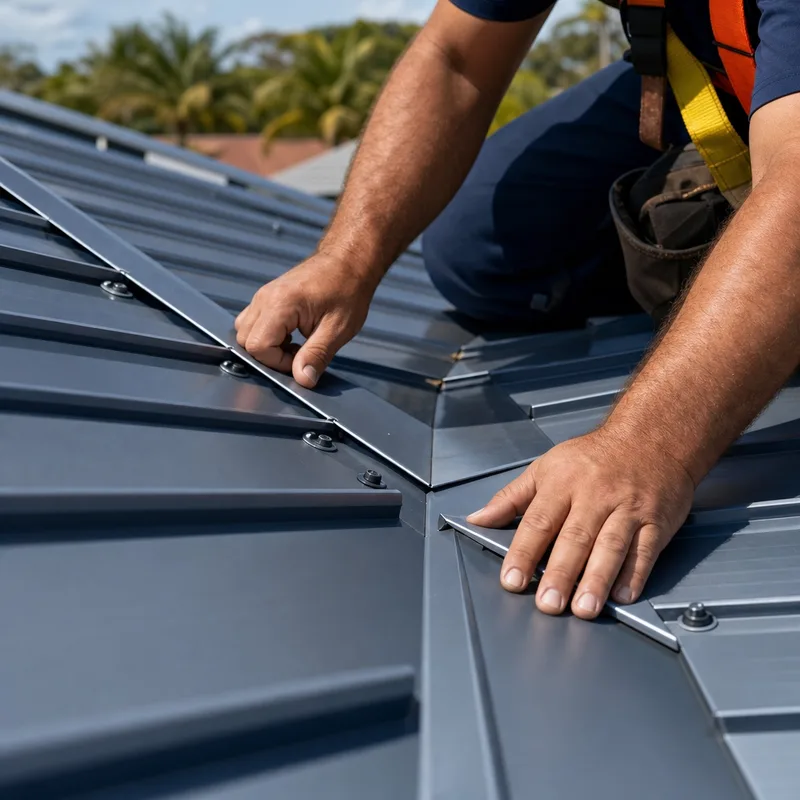 Metal roofing detail and flashing workmanship
